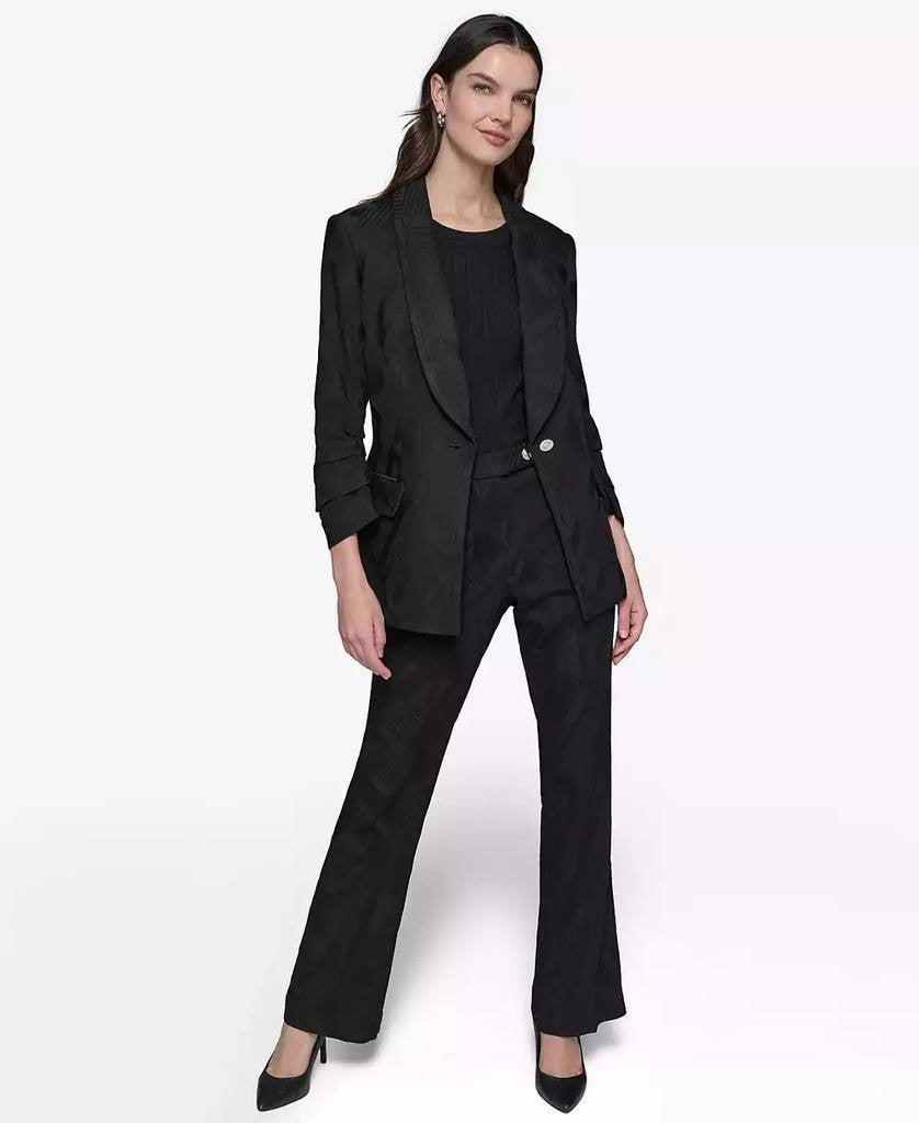 Karl Lagerfeld Paris Jacquard Blazer Pants Suit Black 12 NWT $380