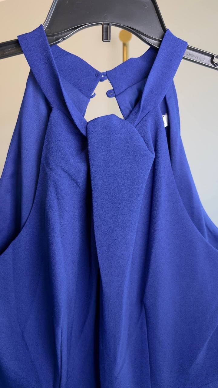 Julia Jordan Sleeveless Halter Wide‑Leg Jumpsuit Cobalt Blue 14 NWT $139