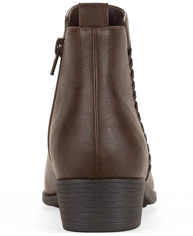 Style & Co Rubyyy Almond Toe Belt Booties Dark Roast Women’s 7M NWB $79.90