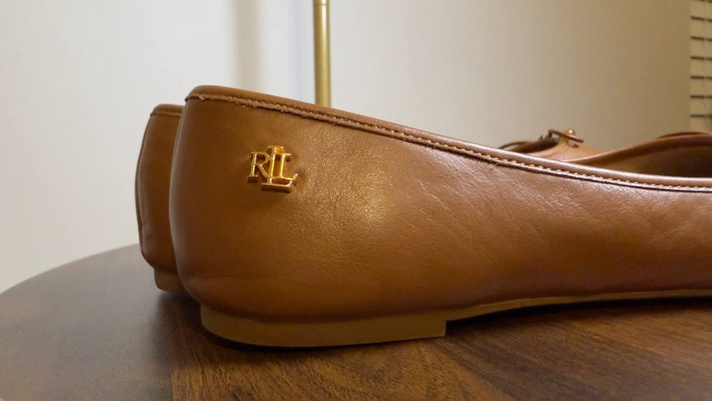 Lauren  Ralph  Lauren  Ballet  Flats  Deep  Saddle  Tan  8  B   $125