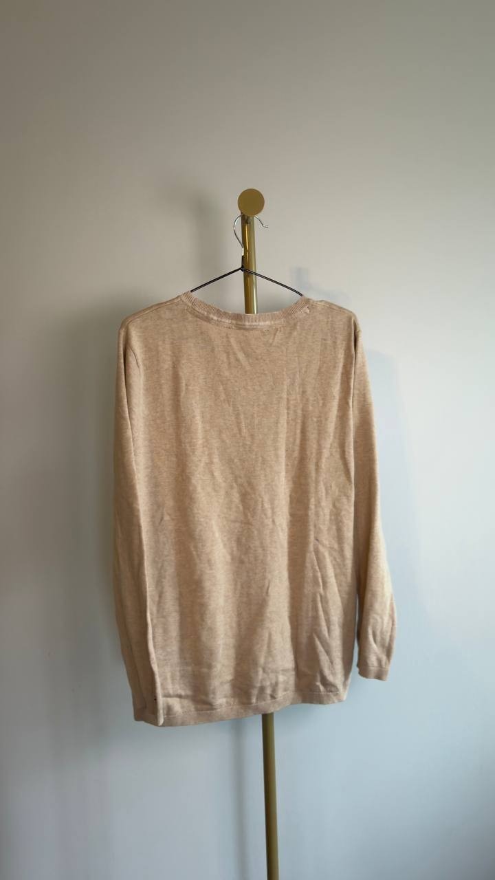 Tommy Hilfiger Holly Crewneck Cotton Sweater Sand XL NWT $69.50