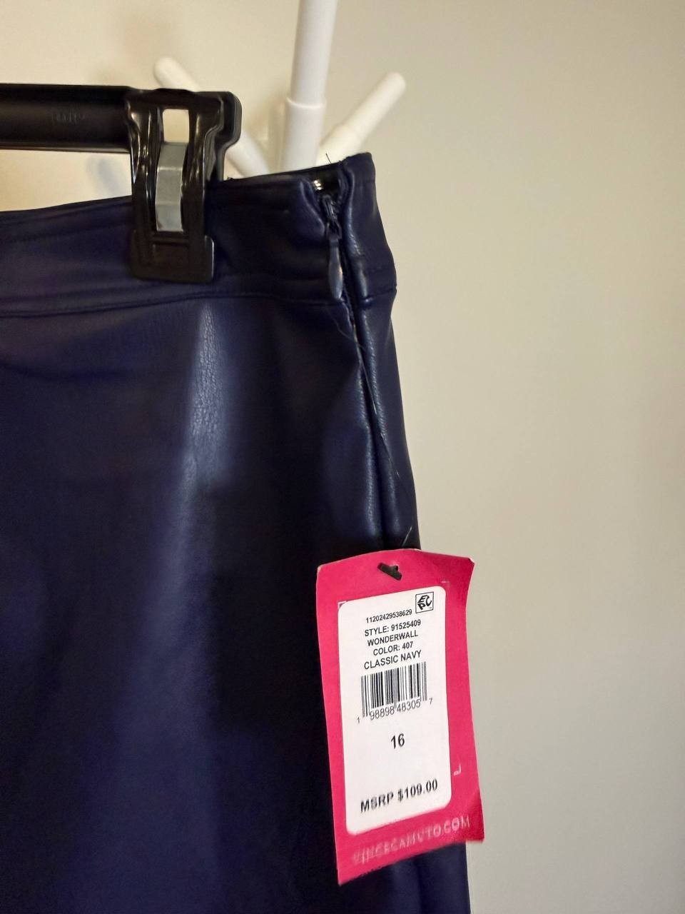 Vince Camuto Faux Leather Seamed Mini Skirt – Size 16 – NWT – $109