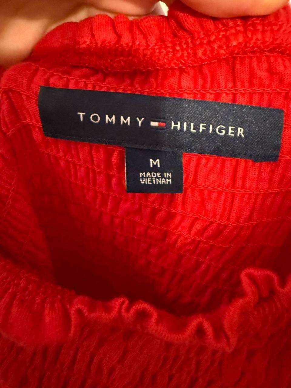 Tommy Hilfiger Smocked Midi Dress- Red – Size M – NWOT – €83.24