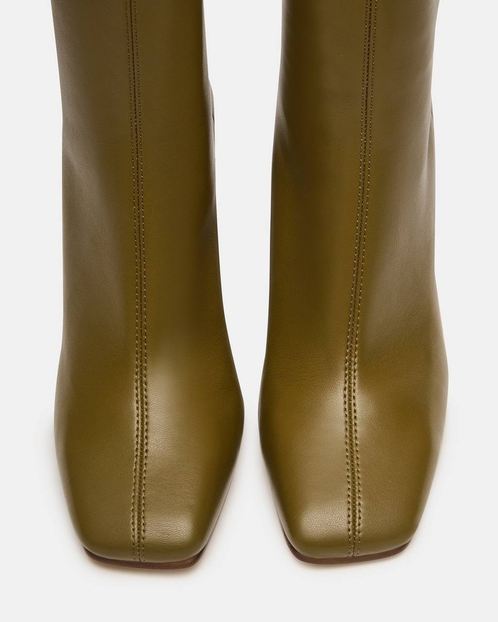 Steve Madden Khelan Olive Ankle Boots 9M Vegan Leather Block Heel $119.95 NWB