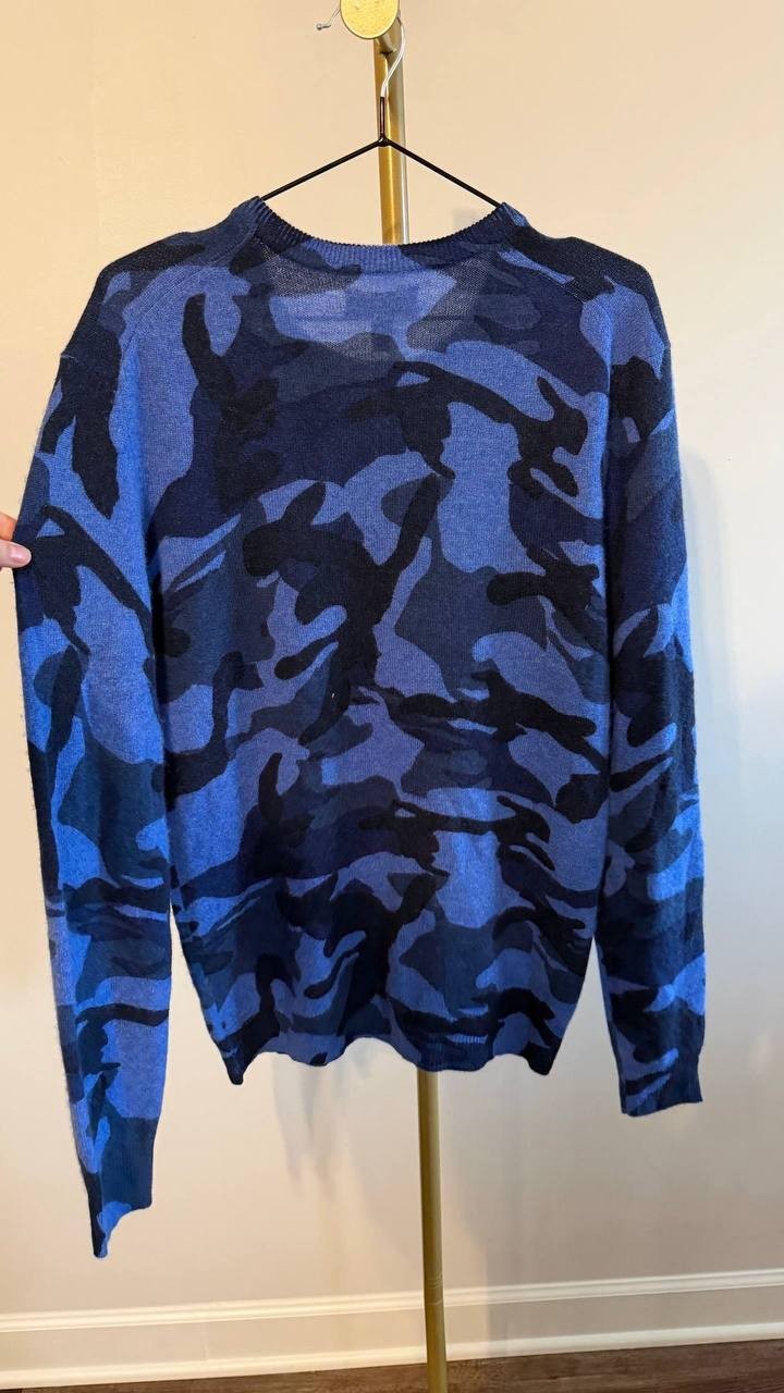 Club Room Men’s 100% Cashmere Camo Printed Sweater Crewneck S $189 NWT