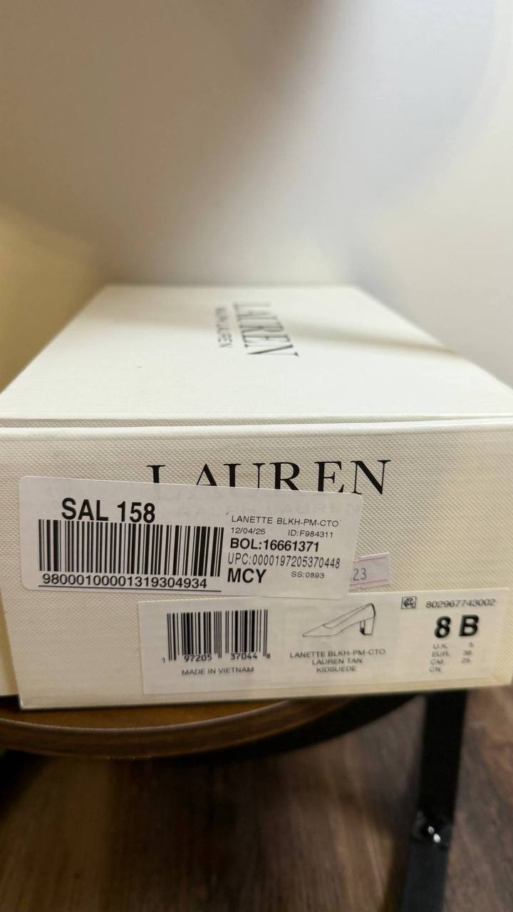 Lauren Ralph Lauren Lanette Pump 8B Tan Suede Pointed Toe  NIB msrp$306