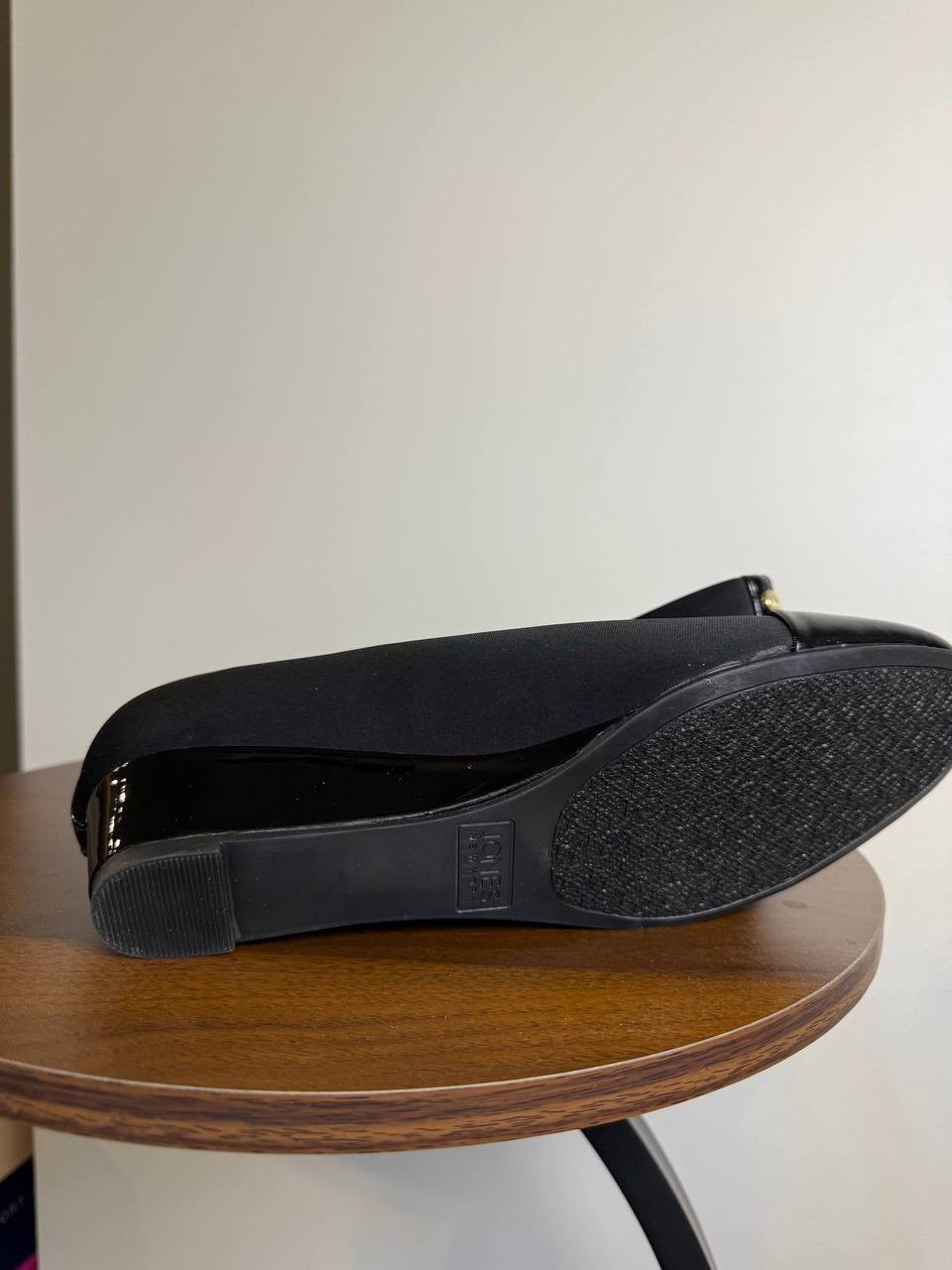 Jones New York Junelle Cap‑Toe Wedge Flats–Black–Size 6.5M–Leather–New in Box