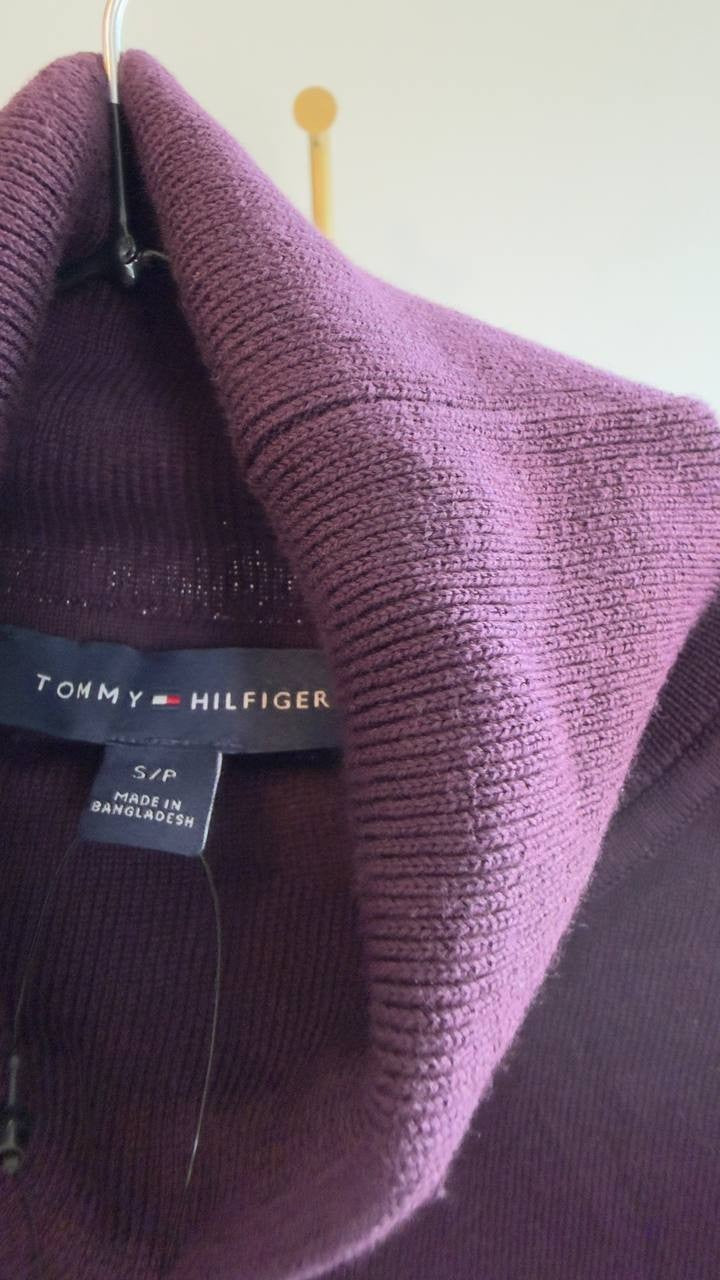 Tommy Hilfiger Women’s Cotton Turtleneck Long Sleeve Aubergine S NWT $69.50