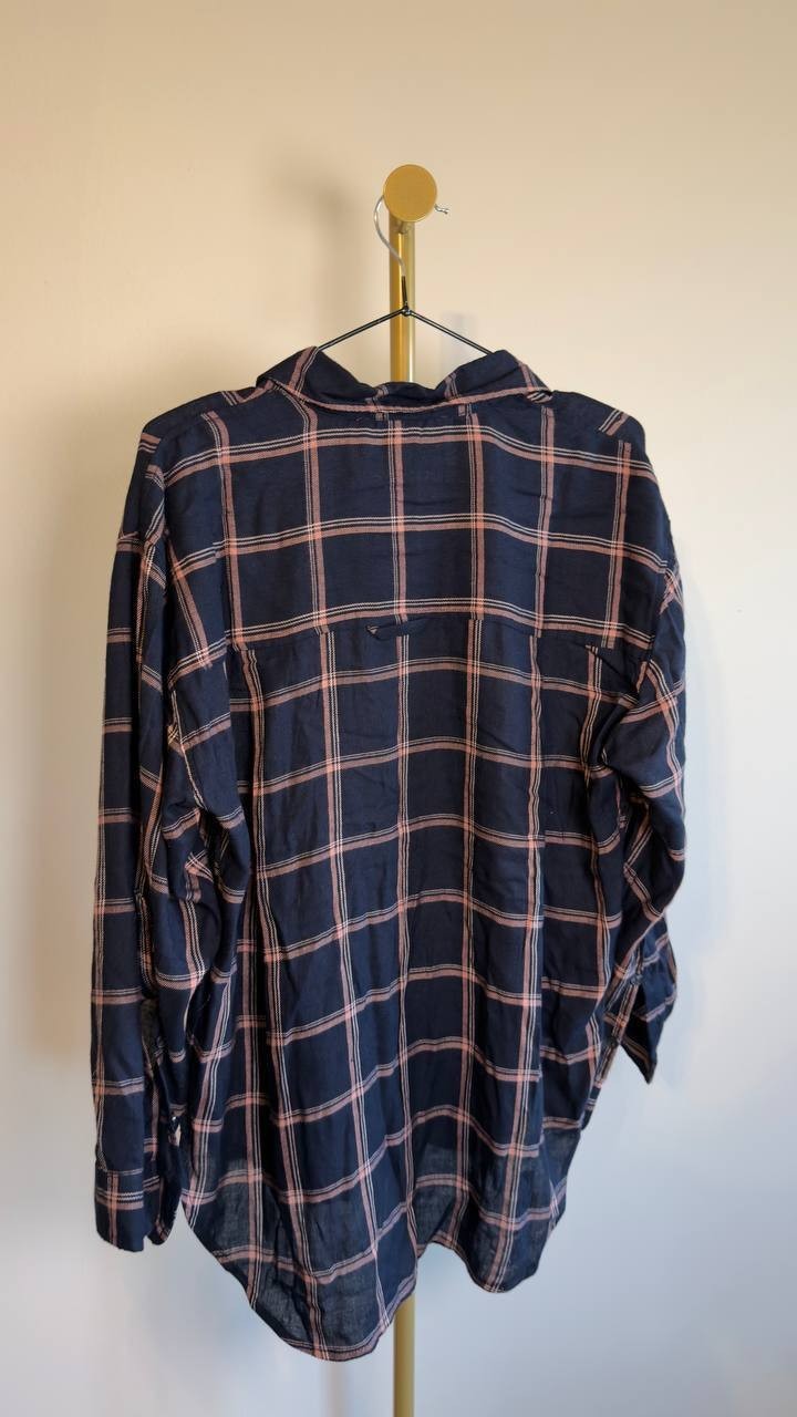 Gloria Vanderbilt Amanda Shirt Midnight Affair/Autumn Windowpane S NWT $48