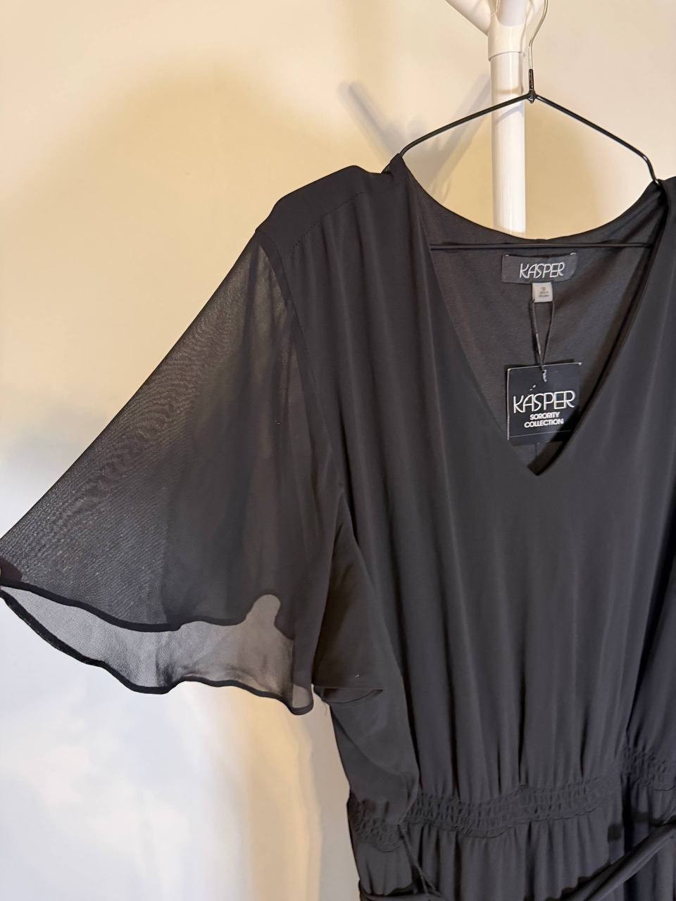 Kasper Women’s V‑Neck Flutter Sleeve Maxi Dress – 3X – NWT – $99