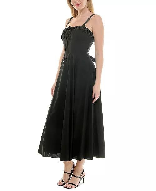 Taylor Dress 12 Black Sleeveless Fit & Flare Tie-Front NWT MSRP $138 Elegant