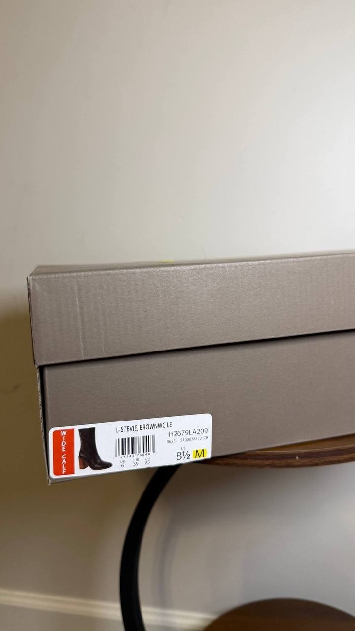 Franco Sarto Brown Leather Mid Shaft Boots 8.5M NIB MSRP $180