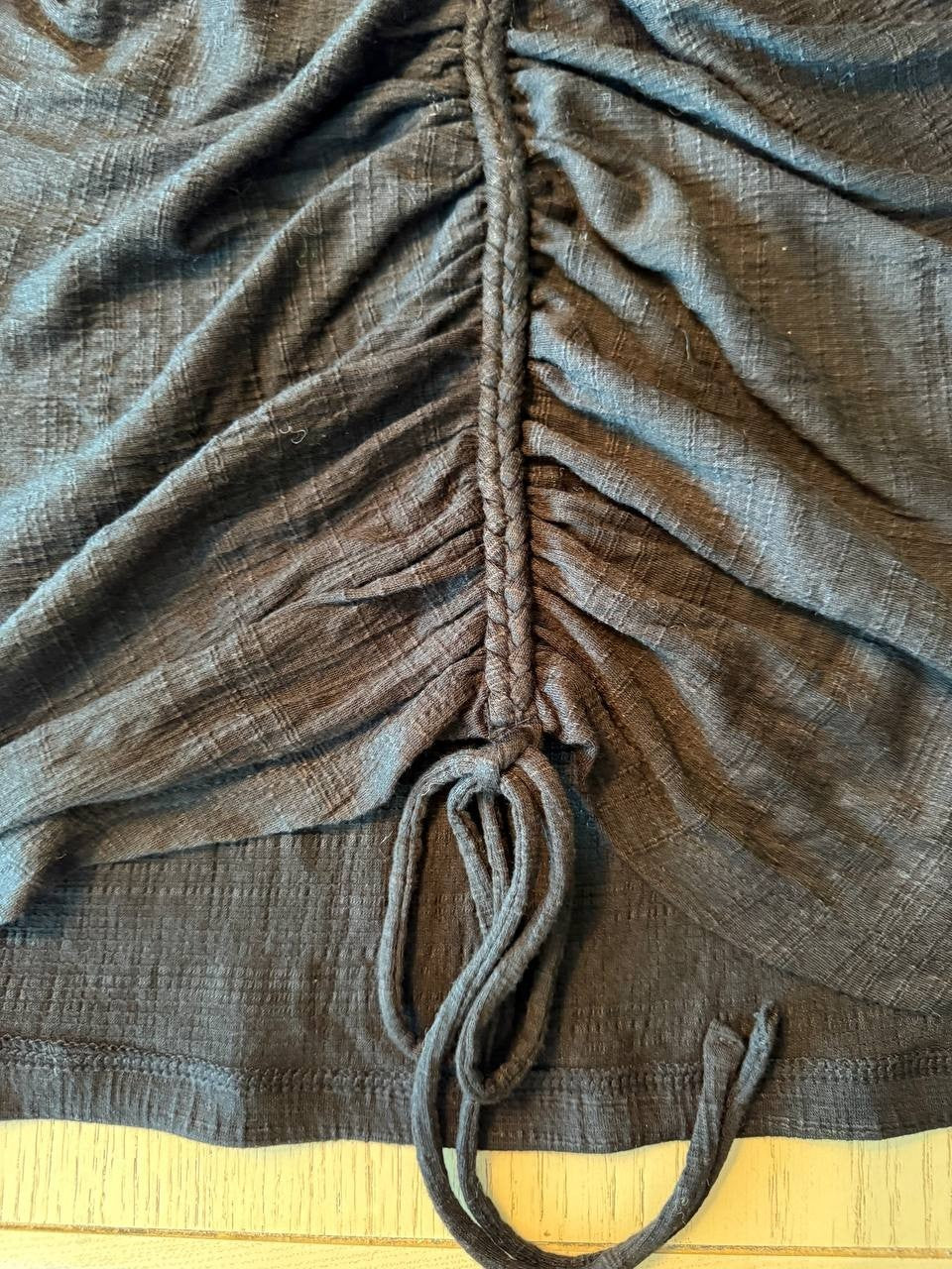 Max Studio Black Ruched Blouse - Long Sleeve Round Neck, Women's XL, NWT