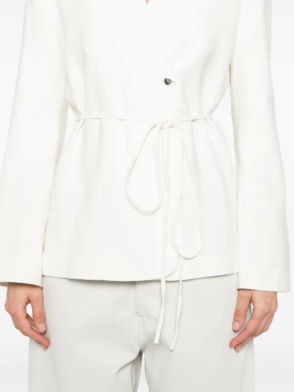 Calvin Klein Women’s Belted Double‑Breasted Jacket White XL NWT $179