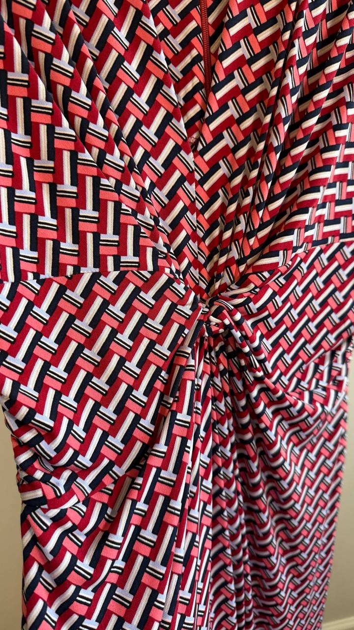 Vince Camuto Women’s Cap Sleeve Printed Maxi Dress Red Blue M $128 NWT
