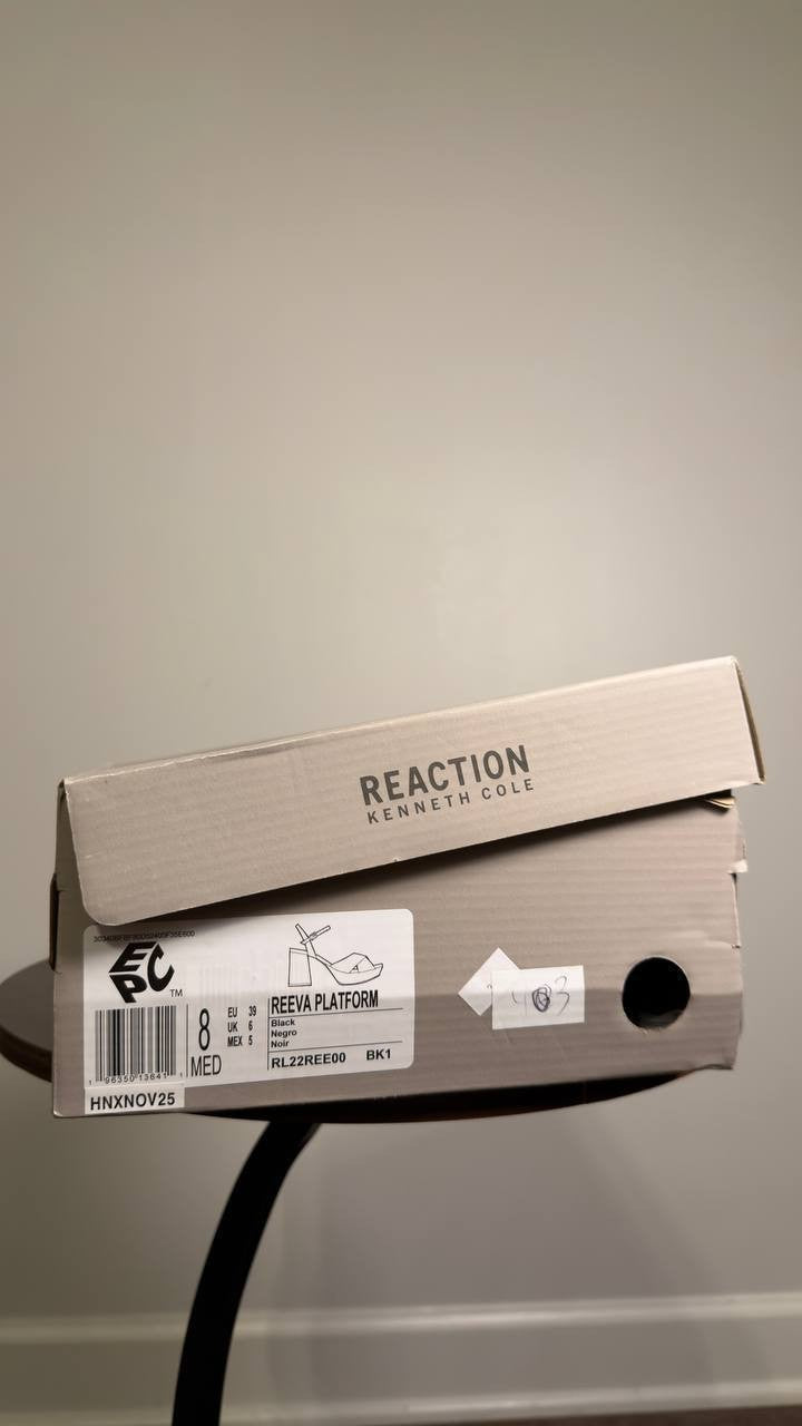 Reaction  Kenneth  Cole  Platform  Dress  Sandals  Black  8M  New  $89