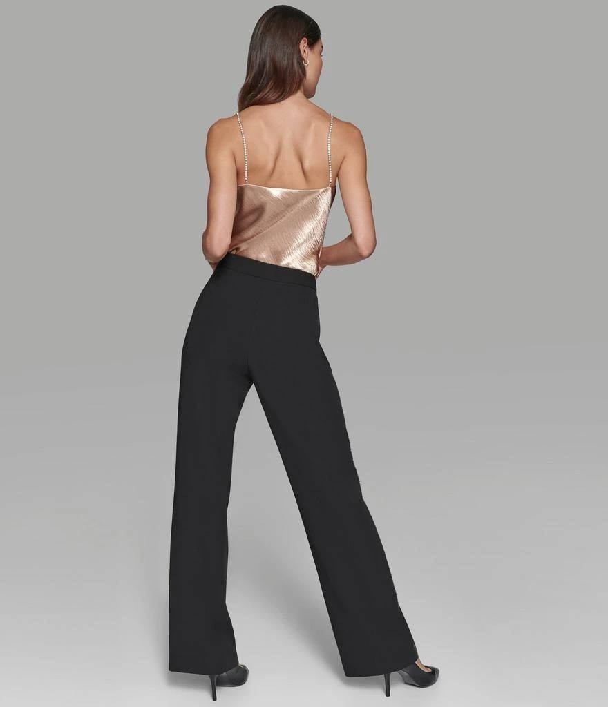 Karl Lagerfeld Paris Rhinestone‑Trim Suiting Pants – Black – Size 4 – NWT – $129