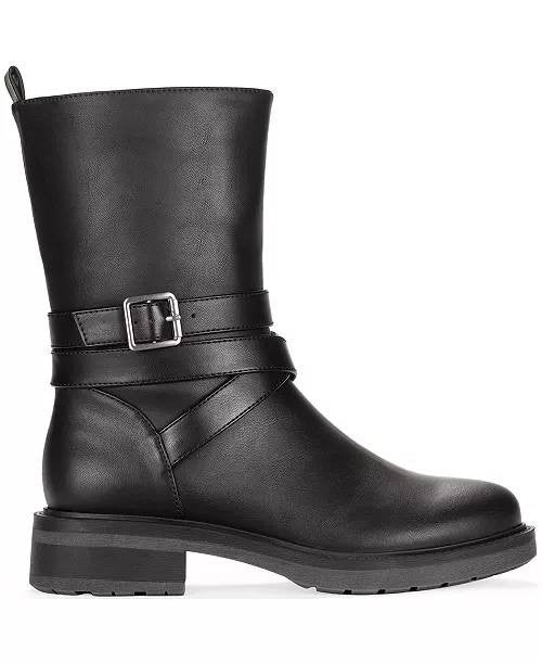 Style&Co Black Polyurethane Block Heel Booties 9.5M New in Box MSRP $89