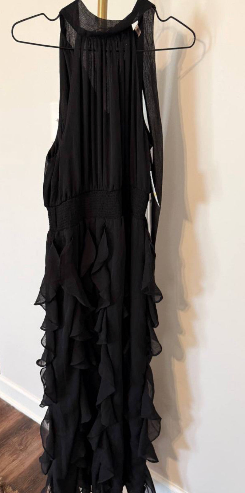STATE – Black Halter Neck Maxi Dress – Size L – New