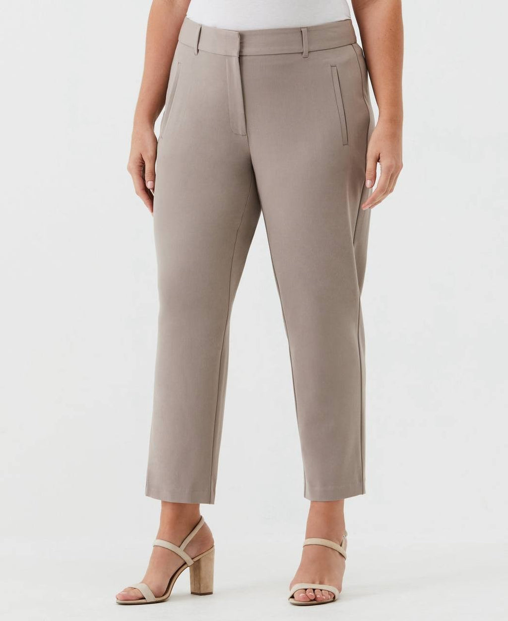 Rafaella Plus Size Straight-Leg Ankle Pants Tan 20W NWT $89