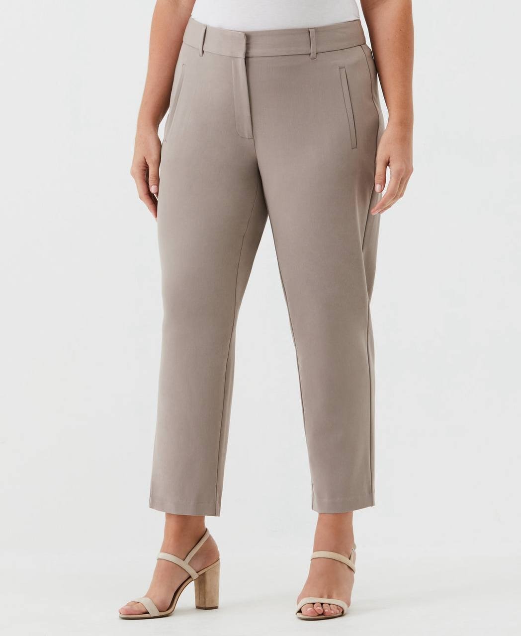 Rafaella Plus Size Straight-Leg Ankle Pants Tan 20W NWT $89