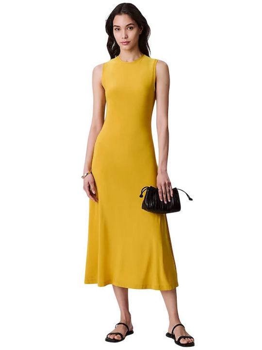 Calvin Klein Lemon Amber Midi Dress – Size M – NWT