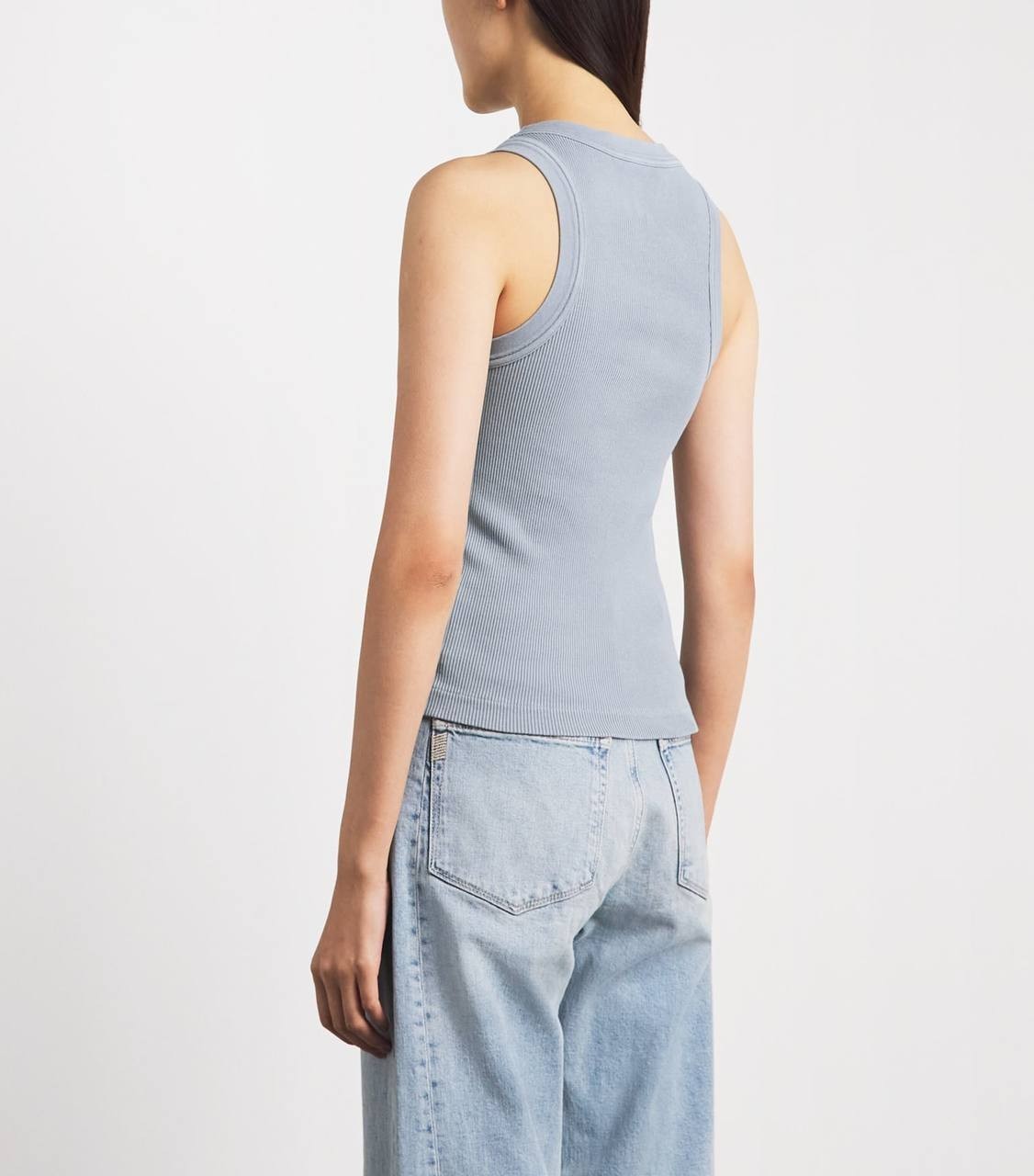 Citizens of Humanity Ribbed Isabel Tank Top S Blue Grey NWT $145