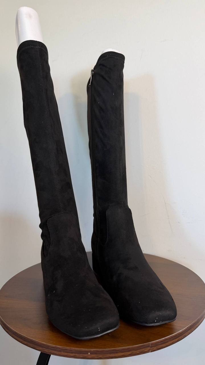 Easy Spirit Danilyn Women’s Tall Block Heel Boots Black 10M Textile $159 NWB