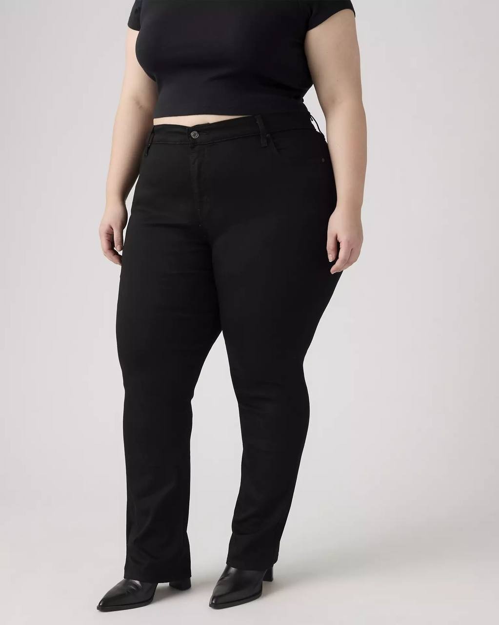 Levi’s 724 High Rise Slim Straight Jeans Soft Black 24W NWT $74.95