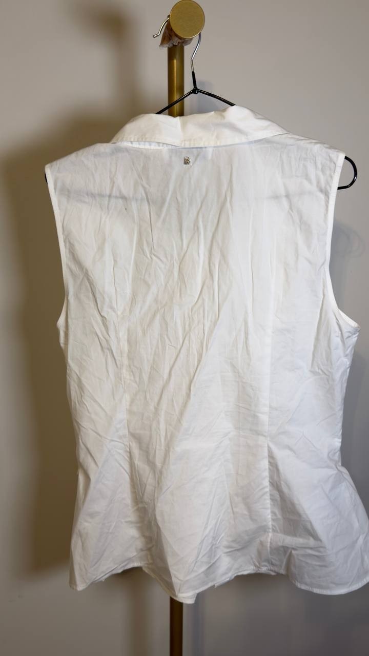 DKNY Jeans Women’s Poplin Twist Front Shirt White M NWT $79 