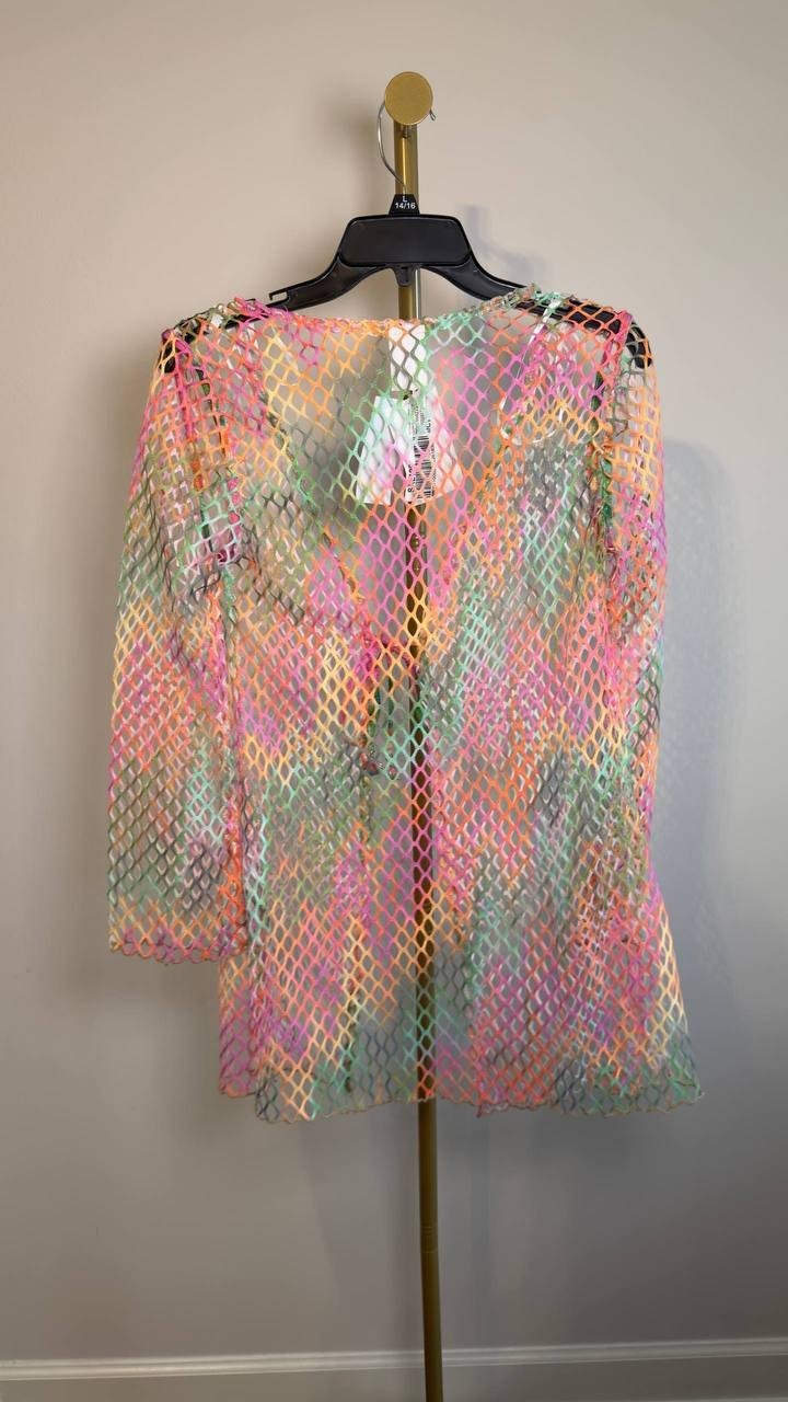 BECCA Mirage Fishnet Tunic Cover‑Up Multi XS‑S NWT $88