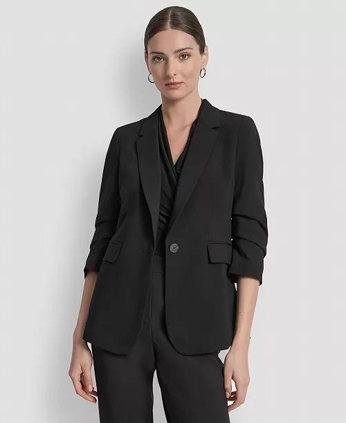 DKNY Ruched‑Sleeve One‑Button Blazer – Size18W– NWT – $138
