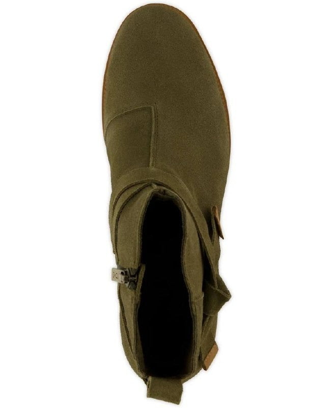 Toms Marlow Wedge Boots 6.5 Military Olive Suede Water‑Repellent NIB msrp$95
