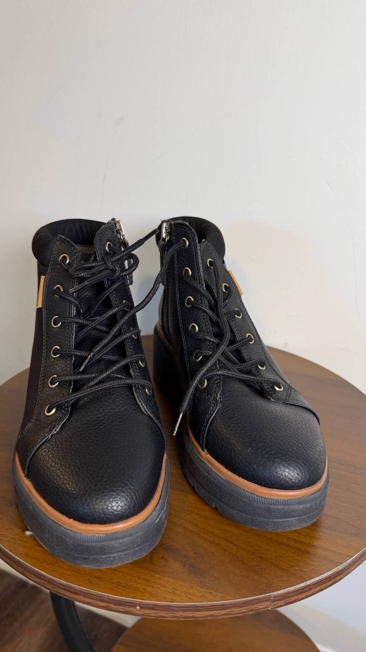 Dr. Scholl’s Nice Day Max Alpine Boots 7M Black Faux Leather Wedge NIB msrp$125