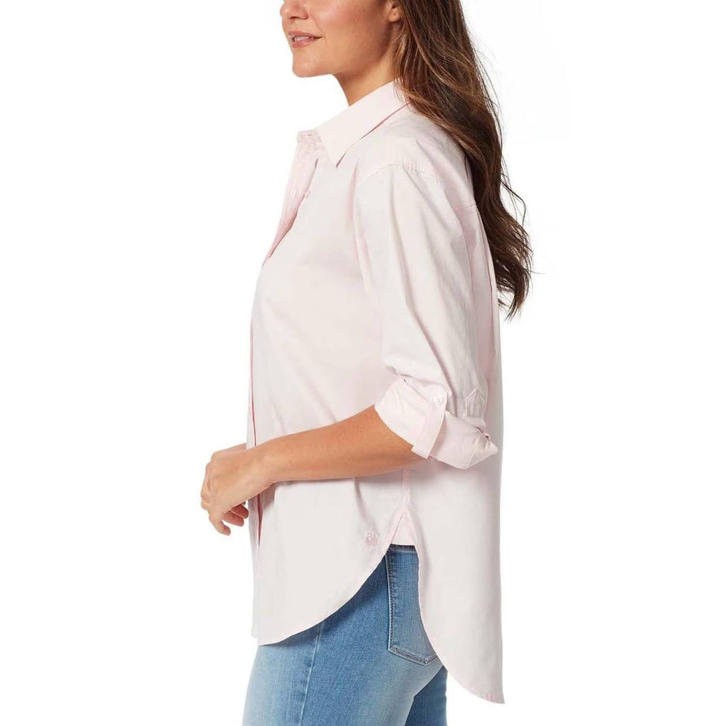 Gloria Vanderbilt Button Down Shirt XS Pink Parasol Cotton Long Sleeve Top NWT