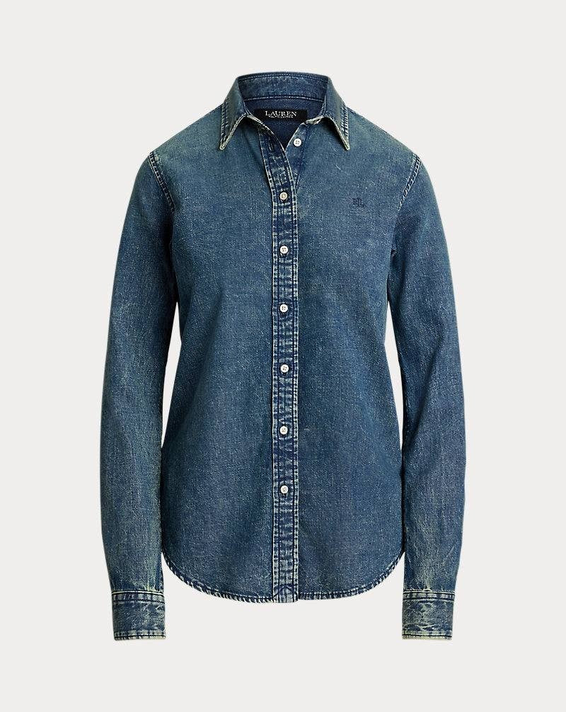 Lauren Ralph Lauren Classic Fit Denim Shirt Mid Wash S NWT $125