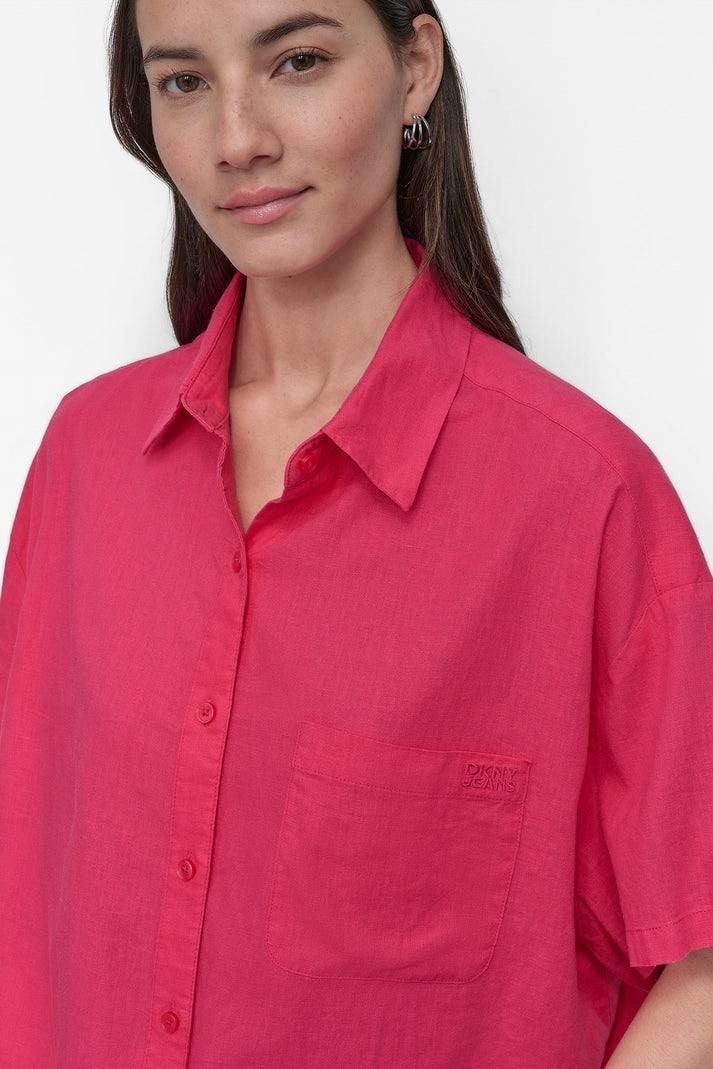 DKNY JEANS Textured Button‑Front Top – Size S – NWT – $79