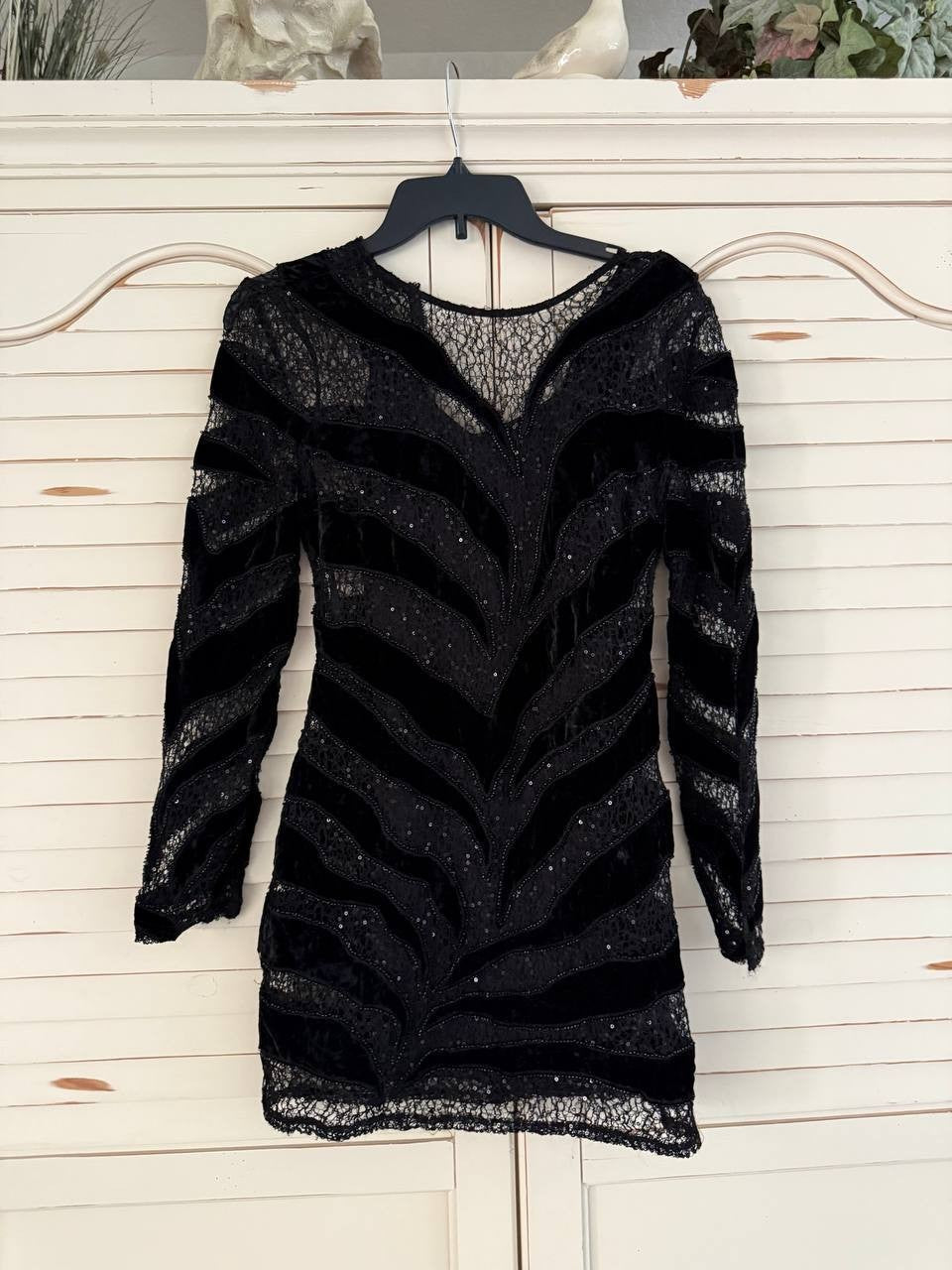 GUESS Marciano Sonata Sequin Lace Dress Black US2 - Formal Evening Glam