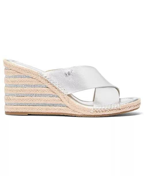 Michael  Michael  Kors  Wedge  Sandals  Silver  7M  New  $139.50