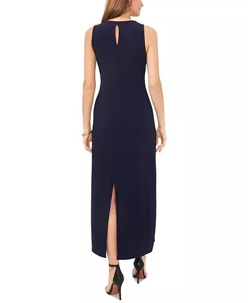 Vince Camuto Sleeveless Keyhole-Back Crewneck Maxi Dress Classic Navy M NWT $69