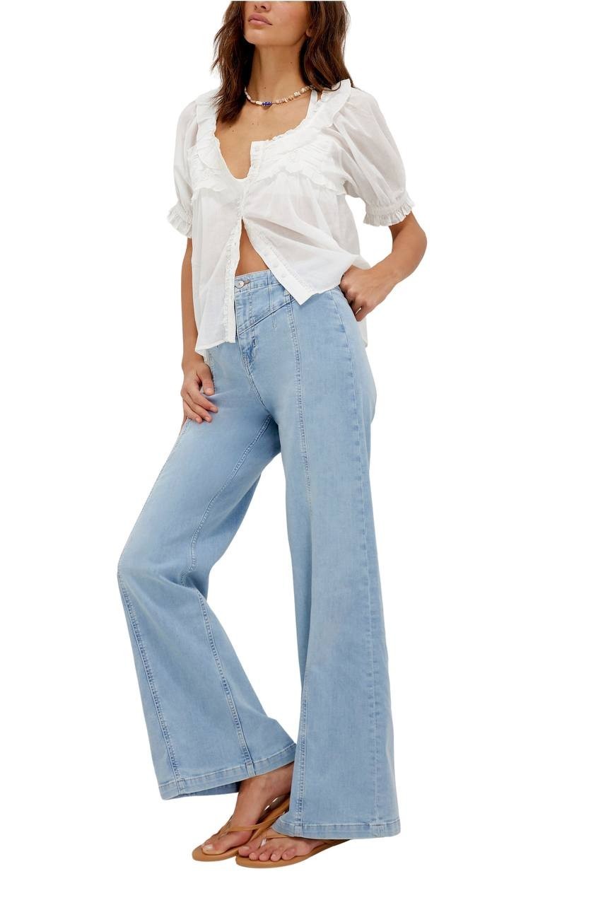 We The Free Libre Front Yoke Wide Leg Jeans Blue 27 NWT $98