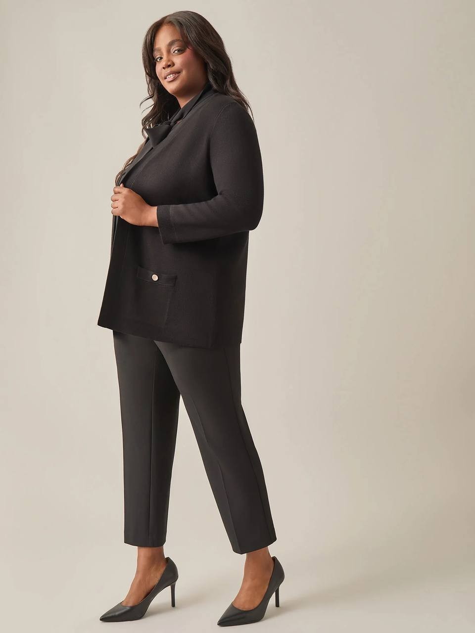 Kasper - Women's - Open Front - Long-Sleeve Cardigan - NWT - Black
