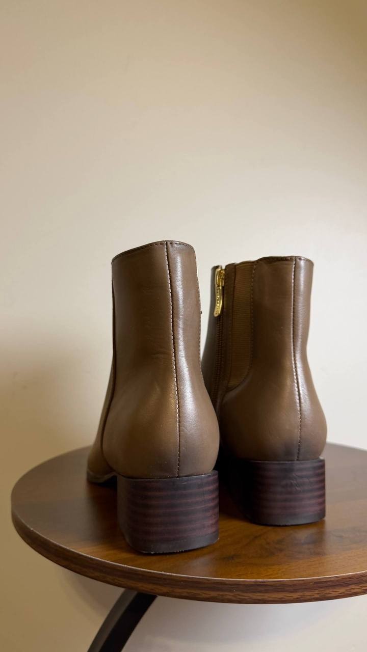 Easy Spirit Sidney Booties 6M Taupe Leather Square Toe Zip Comfort NIB msrp$169