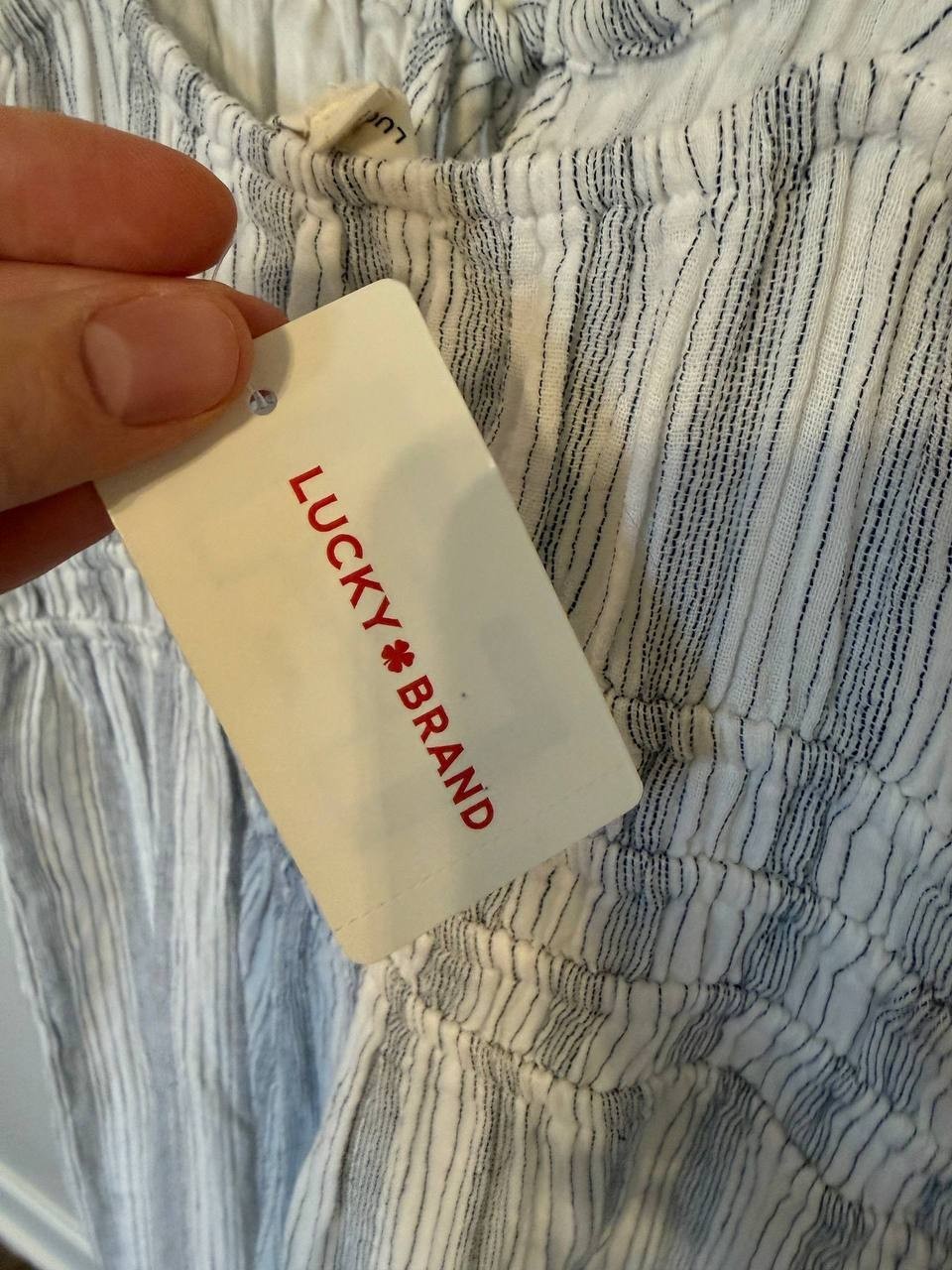 Lucky Brand Striped Gauzy Jumpsuit Grey Size S/P NWT Casual Summer msrp$99