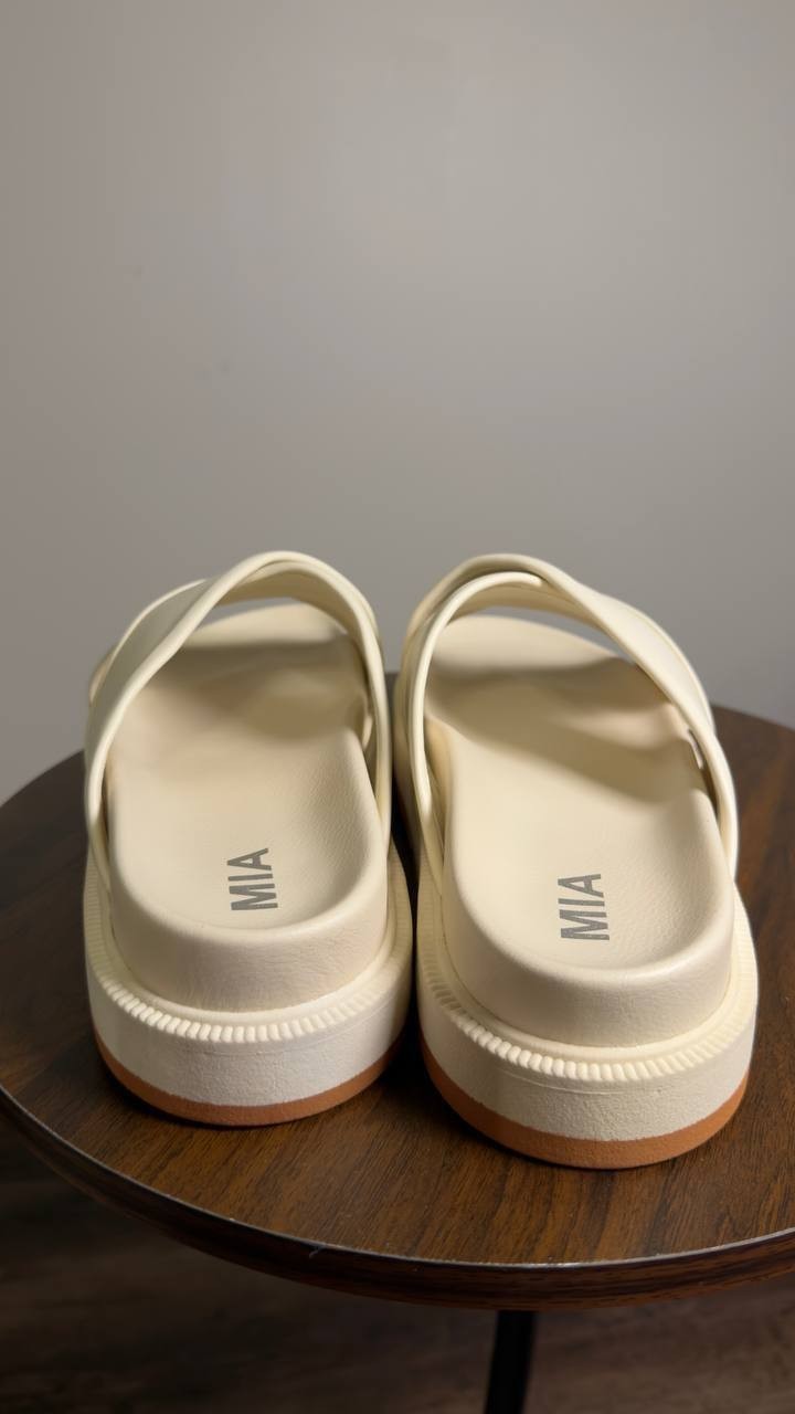 MIA  Platform Slide Sandals  Bone  9M  New  $80