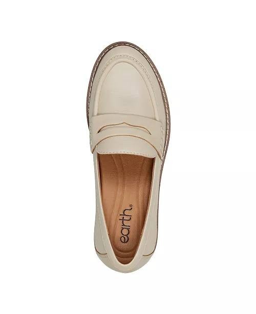 Earth  Javas  Slip‑On  Penny  Loafers  Ivory  7.5M  New  $115