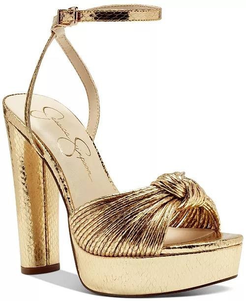Jessica Simpson Platform Dress Sandals Gold Snake 6 M New $99.00
