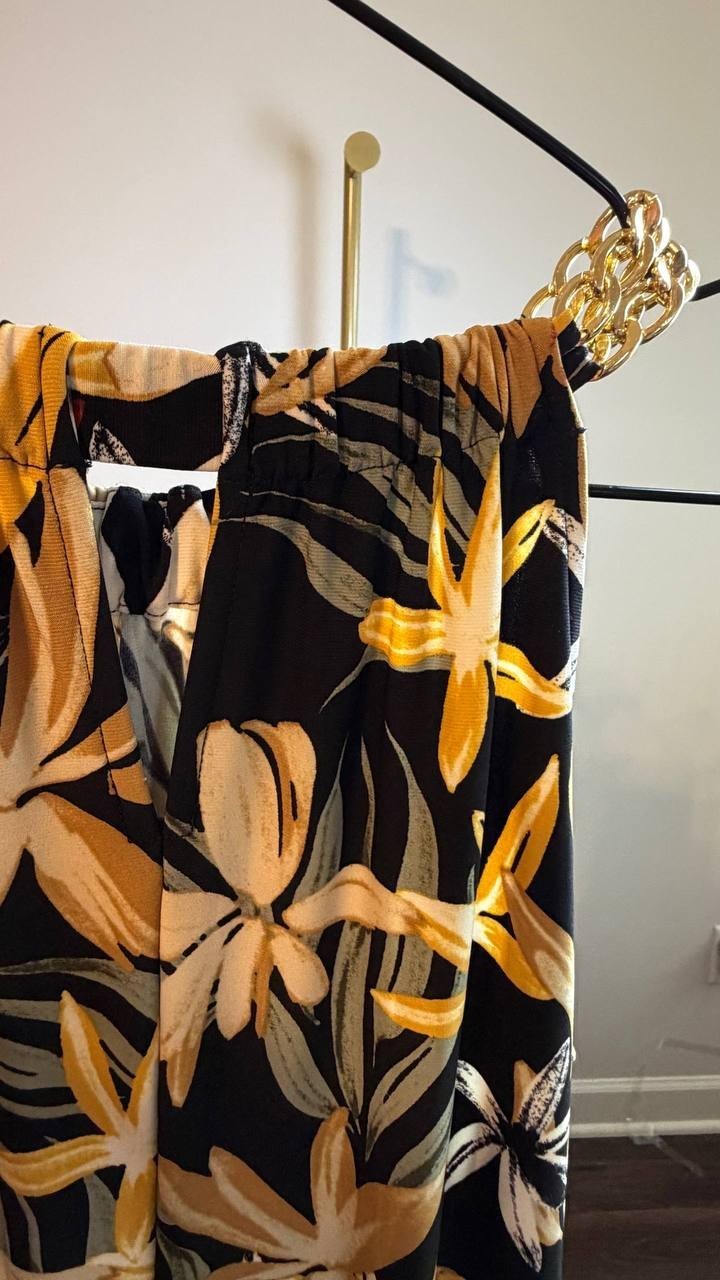 Anne Klein Women’s Printed Halter Midi Dress Black Multi Size 8 NWT $119