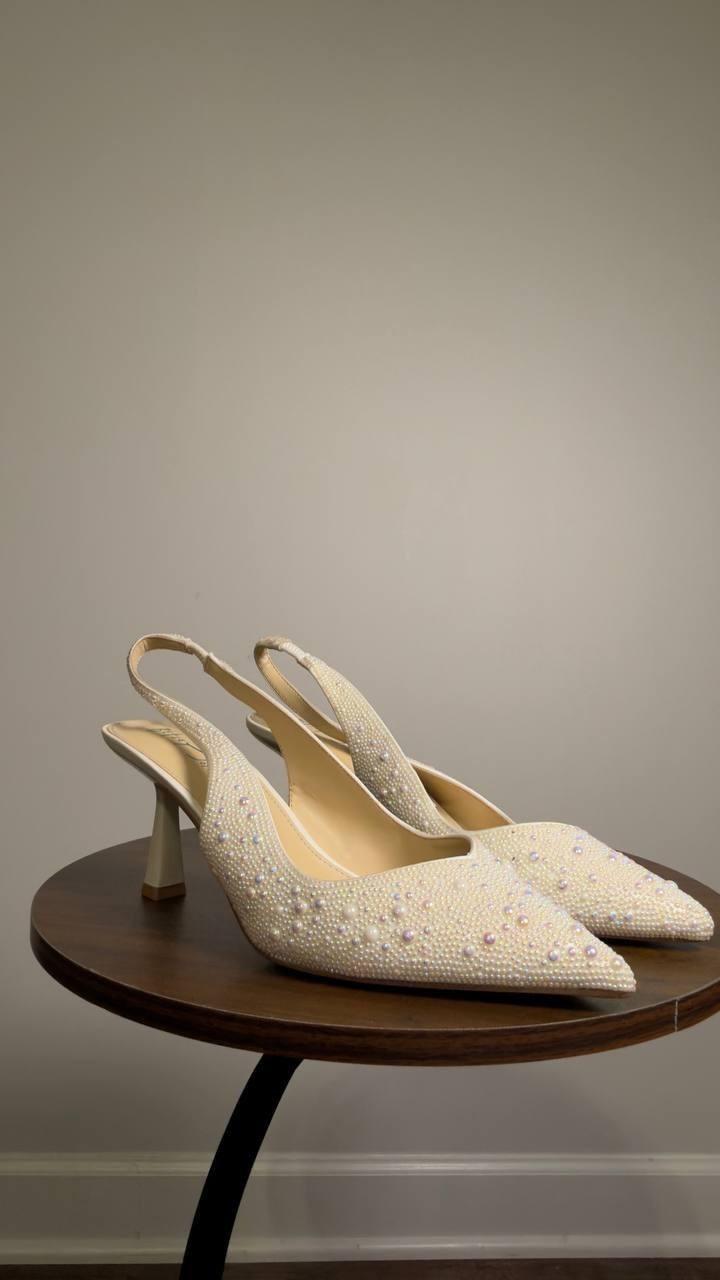 Betsey  Johnson  Slingback  Pumps  Ivory  9W  New  $119