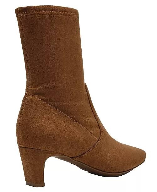 Anne Klein Dress Booties Walnut Man-Made Size 9M New in Box $119